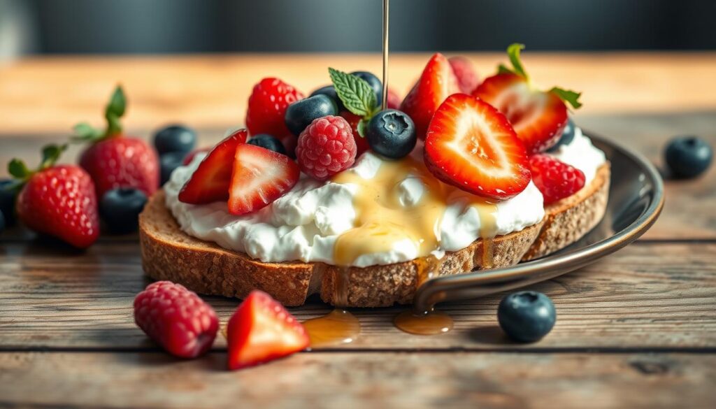 Berry and cottage cheese toast