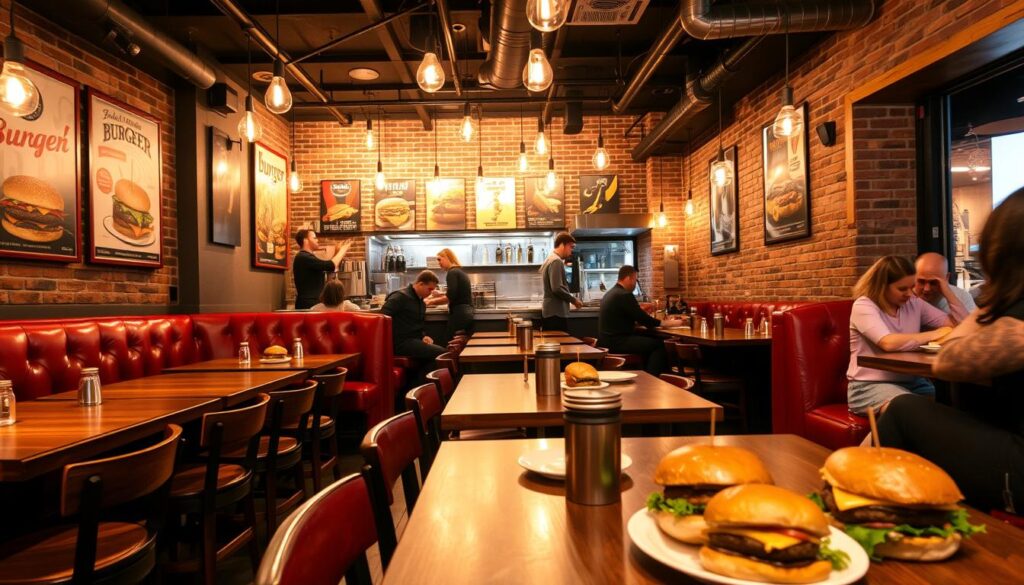 Burger Den Restaurant Interior