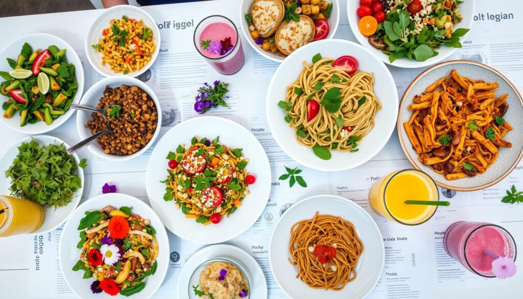 Diverse vegan menu options