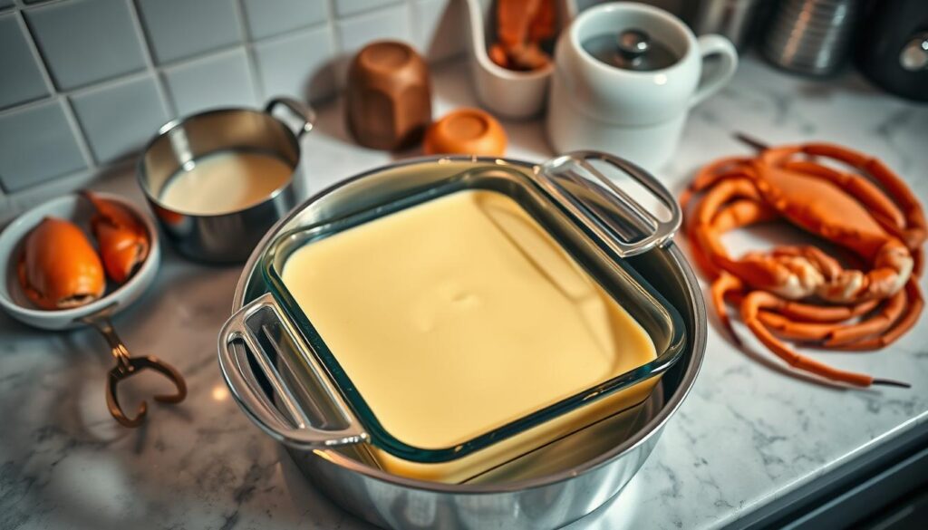 Water bath cooking for custard